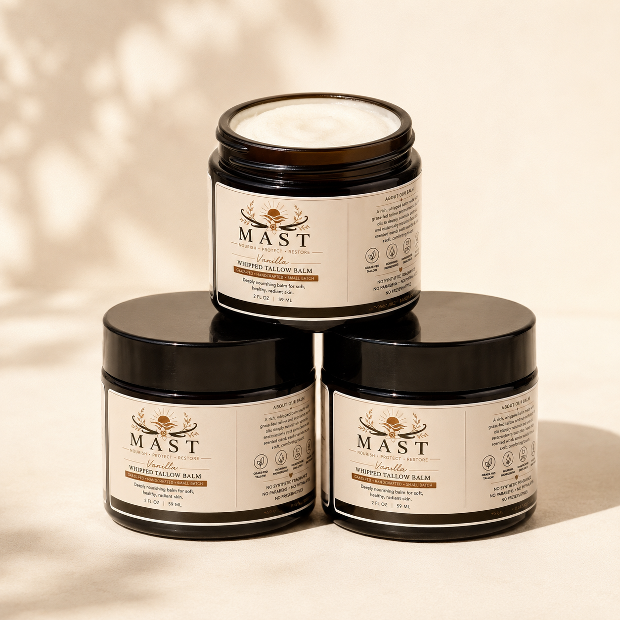 Vanilla Grass-Fed Beef Tallow Balm